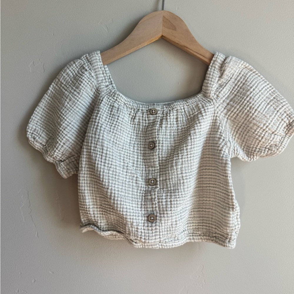 Rylee + Cru Muslin Peasant Top 6/7Y Cottagecore Boho Neutral Kids Scandi